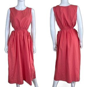 Rails Womens Size M Spiced Coral Yvette Cutout Midi Cotton Dress Resortwear Boho